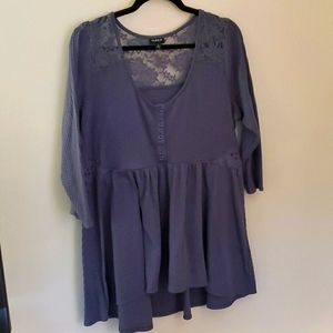 TORRID Waffle knit tunic with lace